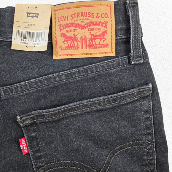 Levi's Black High Rise Frayed Hem Slim Cut Off Denim Jean Shorts Size 27 NWT - Picture 8 of 10